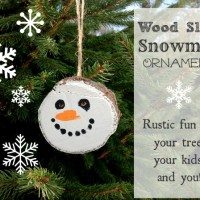 Wood Slice Snowman Ornament