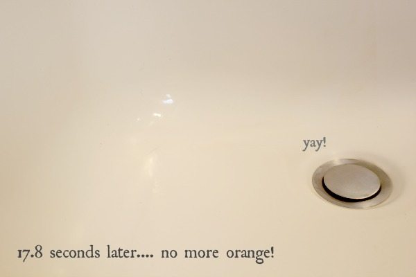 How to clean orange water stains without harsh chemicals. After.