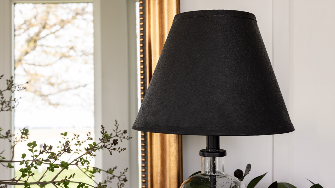 Step-by-step instructions for how to paint a lampshade.