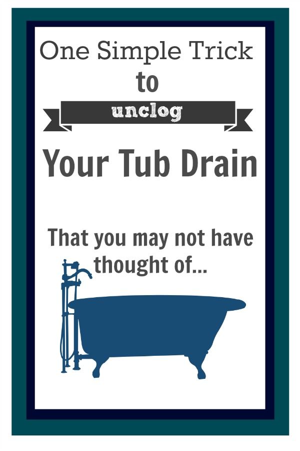 Are you looking for a way to clear to your clogged tub drain?  One that's chemical free, super simple and actually works!  Check out this trick so obvious you'll be surprised you missed it.