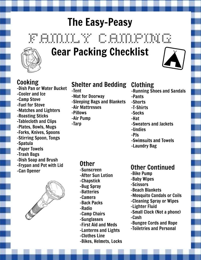 Use this free printable family camping checklist to guide your when you're packing up for your next - or your first - camping adventure with the family!