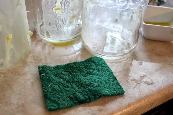 Green scrubby for toughest glues.