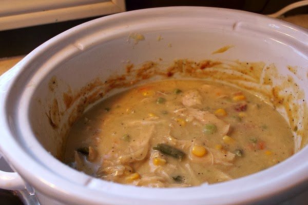 This slow cooker leftover turkey casserole is the perfect thing to make on a chilly day when you have some extra turkey to use up!