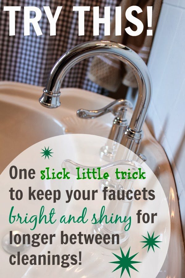 Keep your faucets shiny and free from water spots for longer with this little trick!