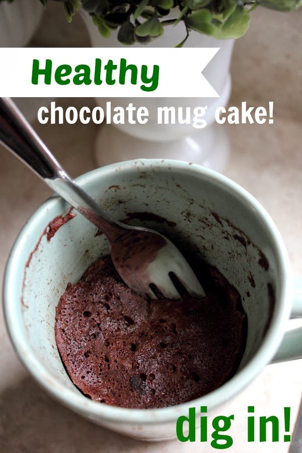 This healthy chocolate mug cake really hits the spot and it uses all real, natural ingredients!