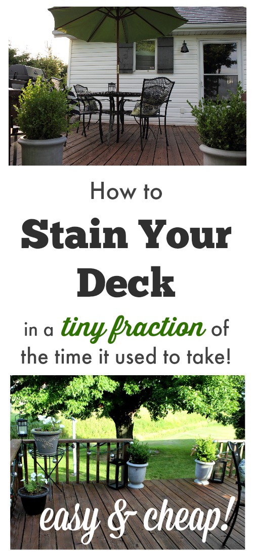 Is your outdoor space in need of a freshening-up but you're worried that staining your deck will take far too much time and effort?  Well, no need to worry when you know this little trick.  This is the fastest way to stain a deck!