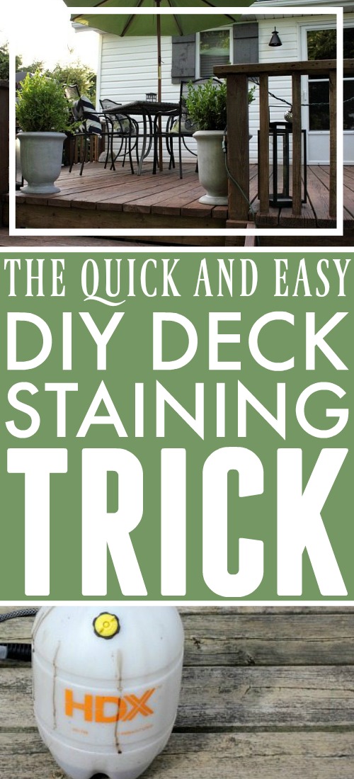 Is your outdoor space in need of a freshening-up but you're worried that re-staining your deck will take far too much time and effort?  Well, no need to worry when you know this little trick.  This is the fastest way to stain a deck!