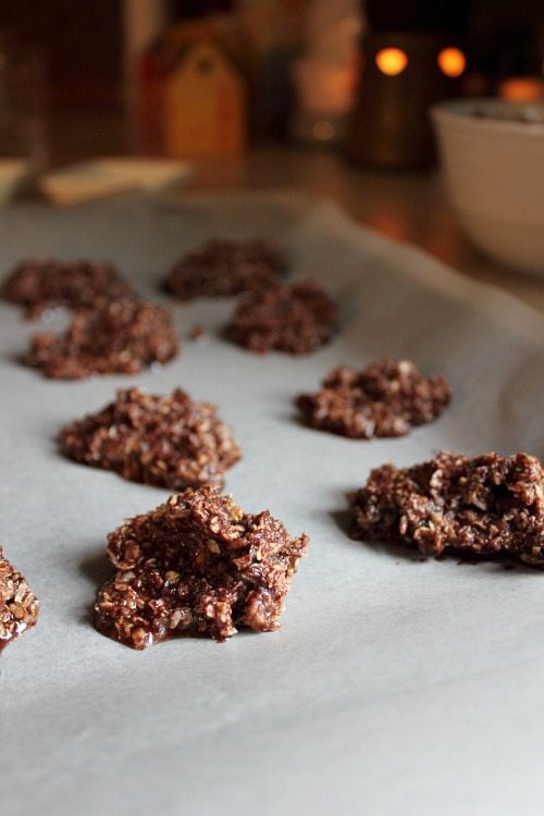 Healthy, delicious, gluten-free, nut-free, no-bake cookies! Say that 10 times fast!