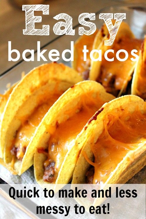 Making tacos in your oven is a great way to help your toppings all stick together and the end result is extra delicious! A crowd pleasing recipe for sure!