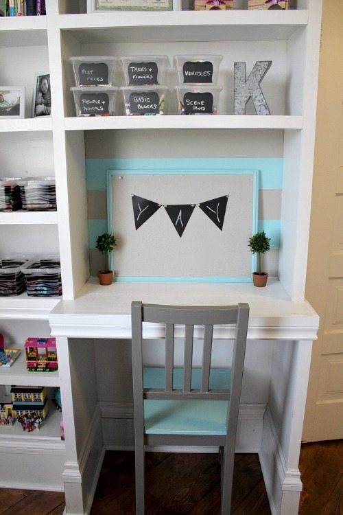 Creating extra storage in kids' rooms and making them feel so much bigger! Love this!