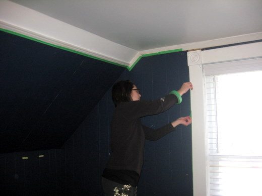 Before and After: A creepy dark old bedroom becomes a bright, clean and cheerful room perfect for any teen or tween!