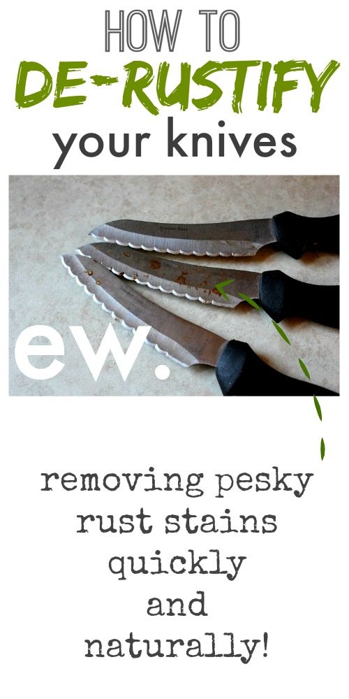 Rust stains on your knives can be a fact of life when you're too busy to do anything more than quickly rush them though the dishwasher.  Fortunately, you don't have to put up with this any longer with our quick trick to remove rust stains from knives, naturally!