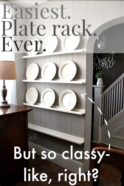By far, the easiest way to DIY a plate rack! It's like storage and decor in one!