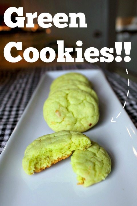 Soft and chewy pistachio cookies made with cake mix and pudding mix! Perfect for St. Patrick's day or anytime!
