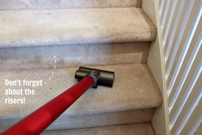 How to do a really great job of vacuuming your stairs! Mine used to always look terrible before this!