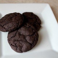 Dark chocolate cake mix pudding cookies!