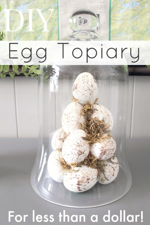 Dollar Store Easter Decor- Egg Stack Topiary from The Creek Line House