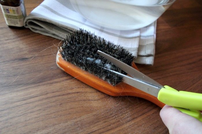 What good is washing your hair if your hairbrush isn't clean? Here's an easy way to get your hairbrush squeaky clean using essential oils and other basic, natural stuff that you already have around the house.