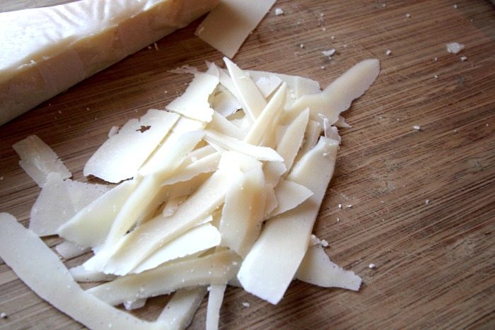 How to make those fancy wide shaved parmesan pieces that you get on pizza and pasta dishes in Italian restaurants! 