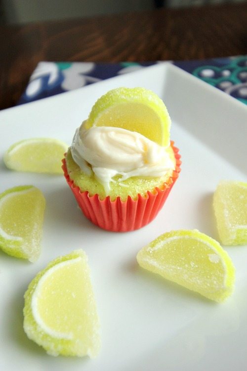 Sugared lime mini cupcakes! The perfect little treat for a summertime BBQ or potluck! 