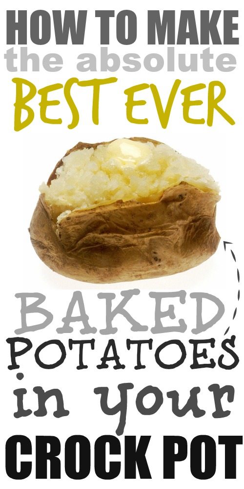 Learn how easy it is to come home to perfect baked potatoes when you make baked potatoes in a crock pot!
