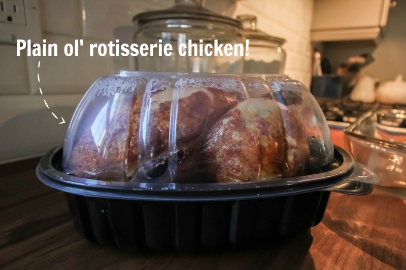 How to make store-bought rotisserie chicken taste as good as homemade! #BornOnTheFarm #ad