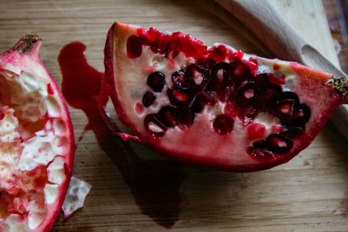The best way to deseed a pomegranate. Step 2 - loosen it up a bit