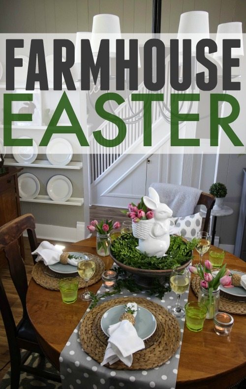 Farmhouse style Easter decorating ideas. Simple, fresh, and cute!