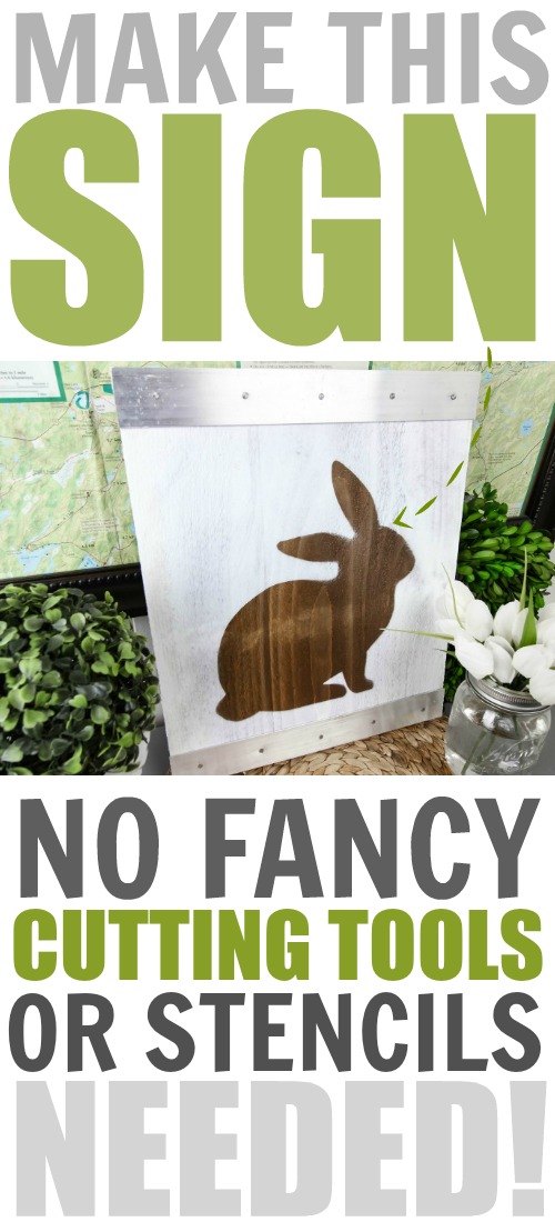 Easy to make Easter bunny sign that doesn't require any fancy equipment!