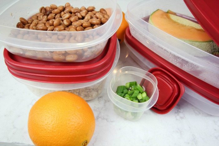 Simple, quick, food prep ideas to get you started following my favourite "One Red Lid" method for staying on top of healthy eating!