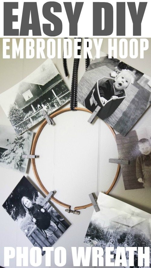 A quick and easy photo wreath made out of an embroidery hoop!