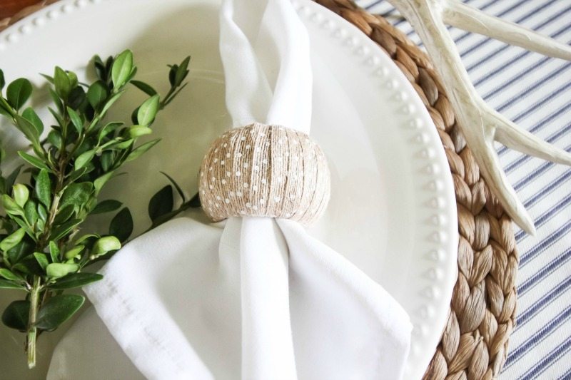 An easy way to DIY napkin rings using ribbon!