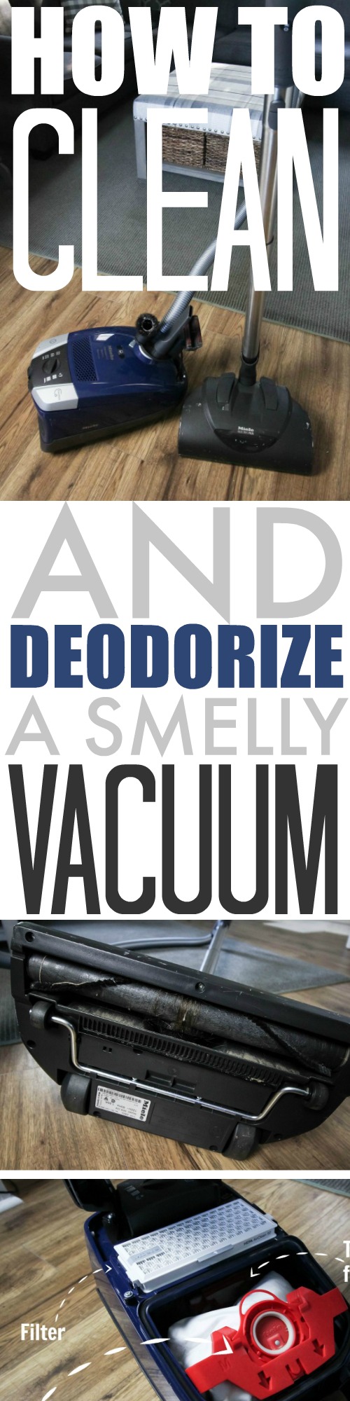 If your vacuum smells bad you really need this tip! Here's how to deodorize your vacuum cleaner so you can breathe freely again.