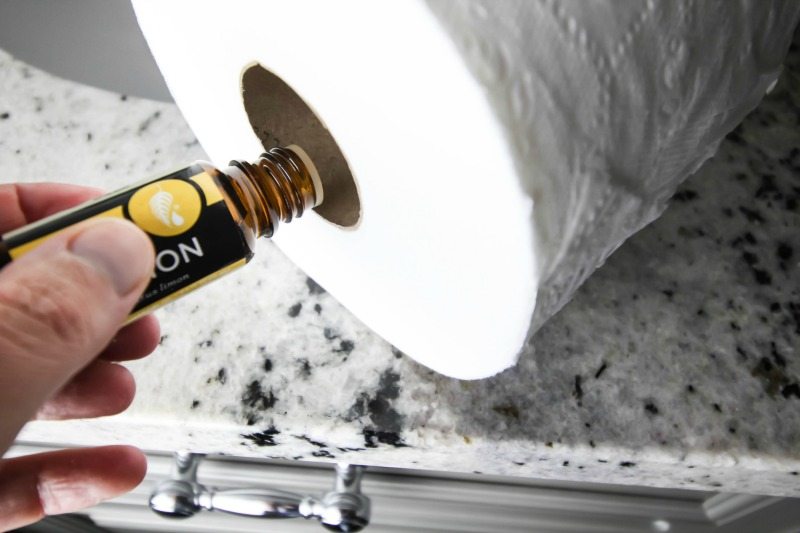Keep your bathroom smelling fresh and clean with this essential oil toilet paper trick. This trick is so simple and it keeps working for days!