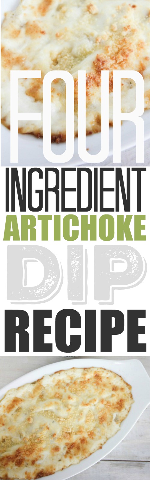 Four ingredient artichoke dip is definitely one recipe you'll want to add to your bag of tricks for any game day or get together!