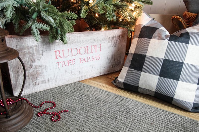 Christmas Tree Collar Champagne Glitzhome Wooden Crate Tree Collar