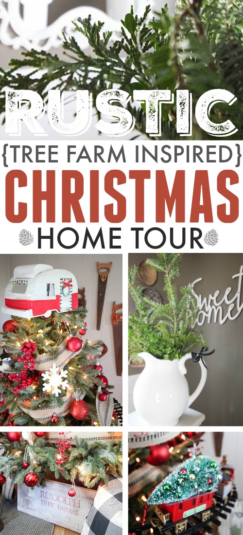 A rustic Christmas home tour with simple farmhouse-style decor ideas that you can copy in your home this Christmas!