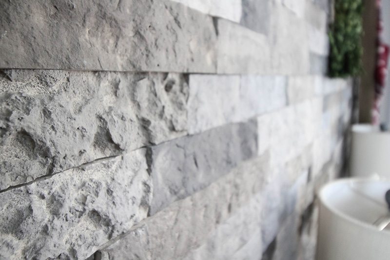 We love our new faux stone veneer wall from AirStone! This stuff is so easy to install and the final result is just stunning!