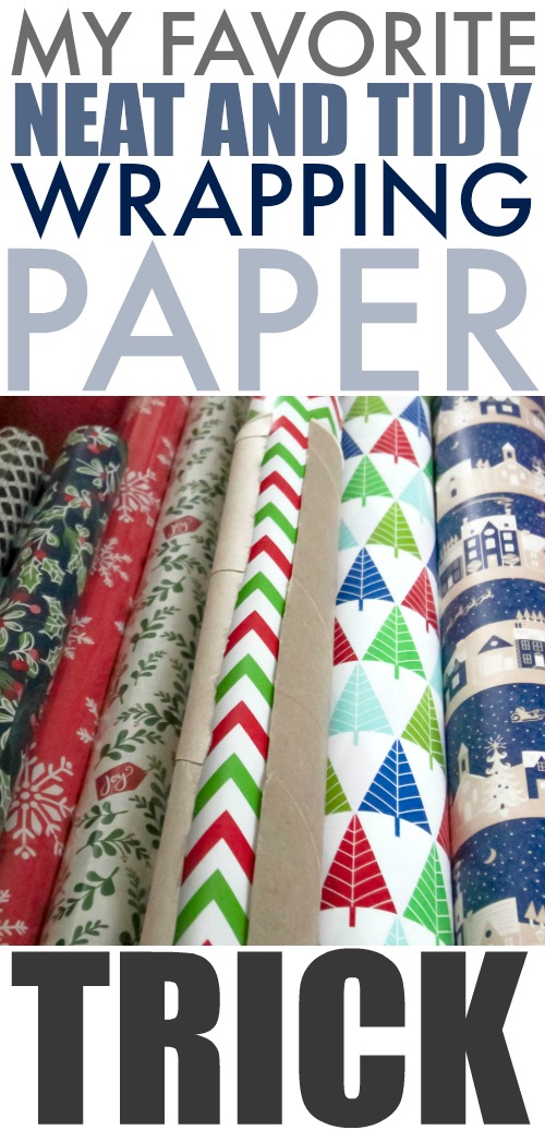Keep your supply of wrapping paper tidy by keeping it from unrolling with this super simple trick!