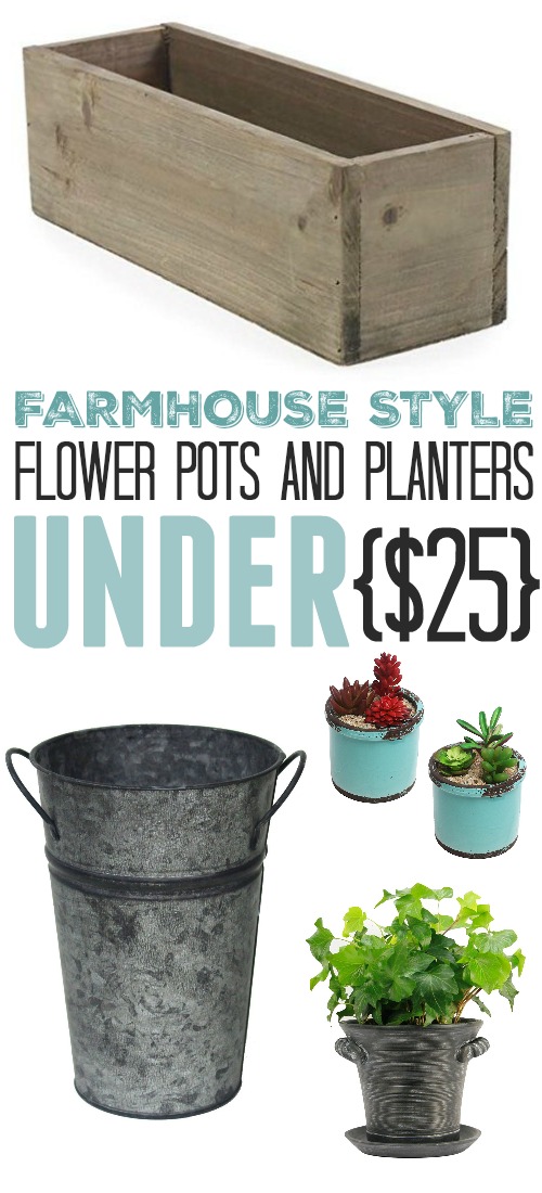 These farmhouse style flower pots will definitely brighten up your patio, deck, or porch and will get you excited for planning which flowers you're going to plant in them this spring!