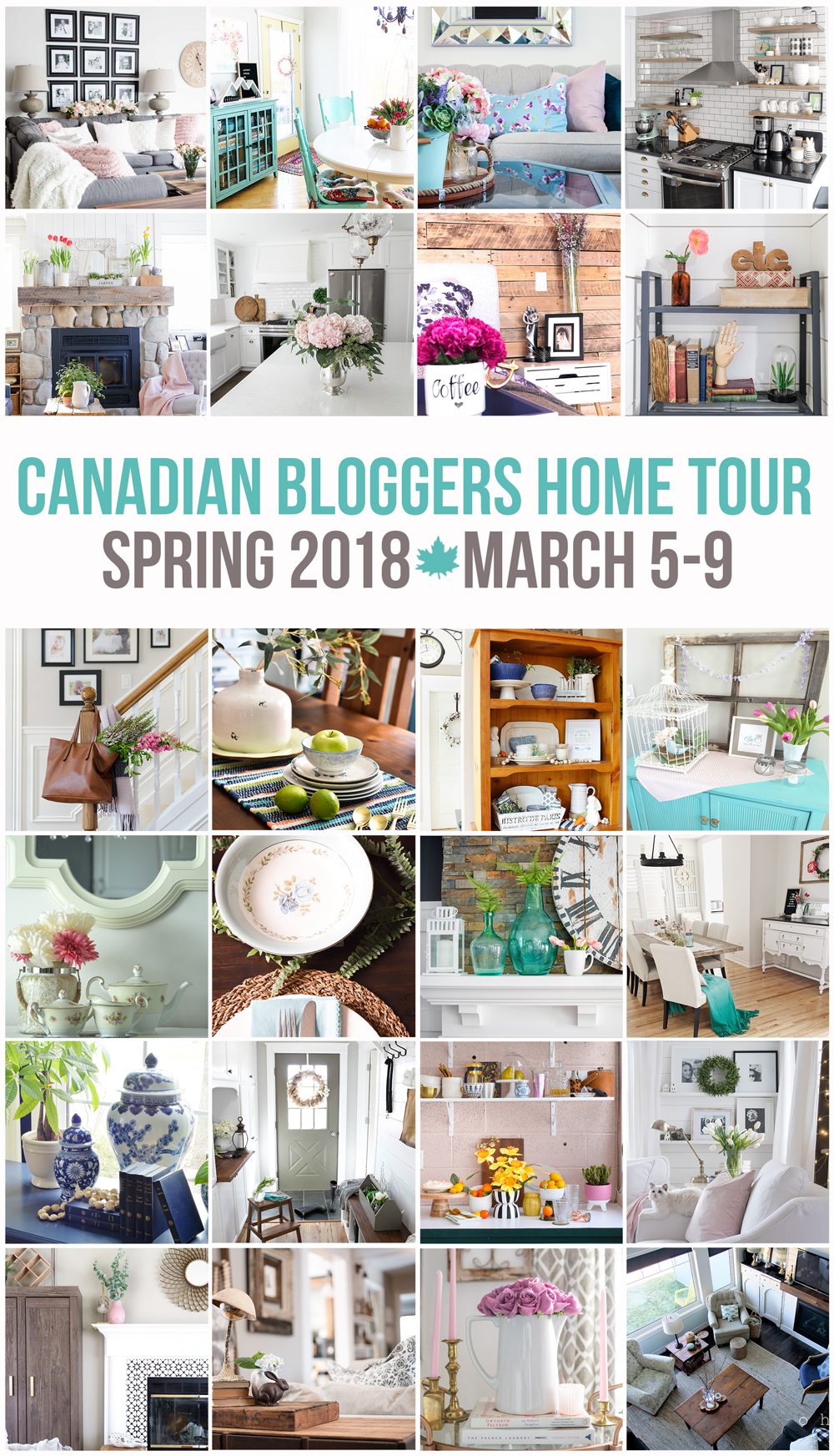 Welcome to this year's spring home tour! Be sure to check out the links to all of the other beautiful homes in the Canadian Bloggers Home Tour when you get to the end of this post!