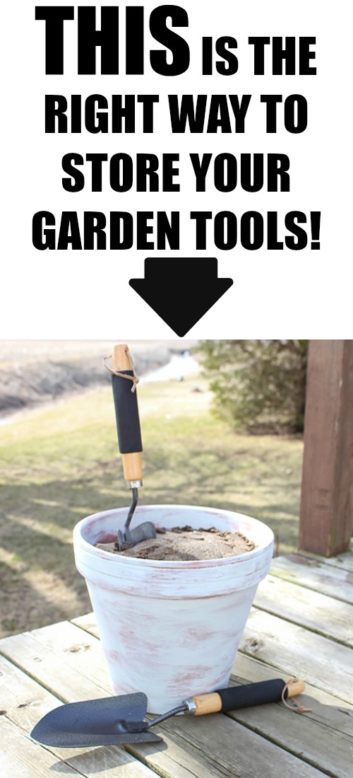 Properly storing garden tools can help them last much longer and work much more effectively and it doesn't require some big, fancy, expensive racking system. Check out this clever little solution for storing your favourite small hand tools for the garden!