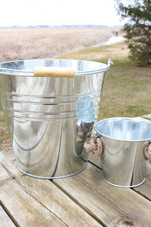 How to Age Galvanized Containers - Shiny new containers
