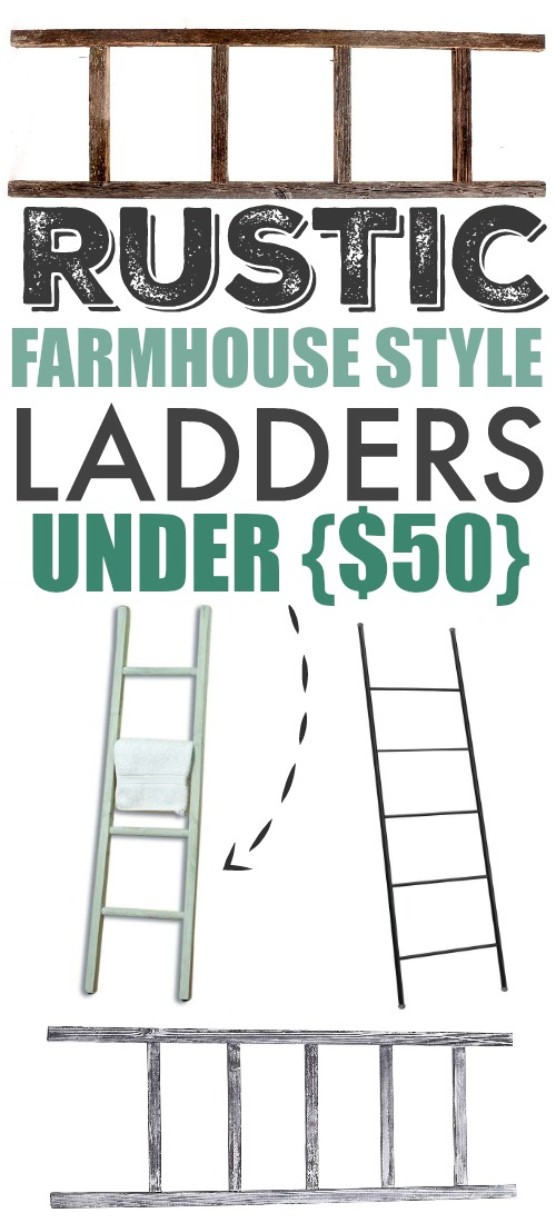 Farmhouse style ladders are great for adding a little instant character to a room or even for organizing things like blankets and magazines! Here are a few great farmhouse style ladders that you can add to your home for less than $50.