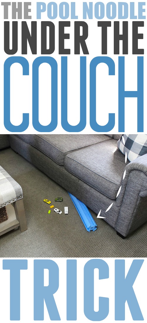 If you're constantly losing things under your couch, then this pool noodle under the couch trick is for you!