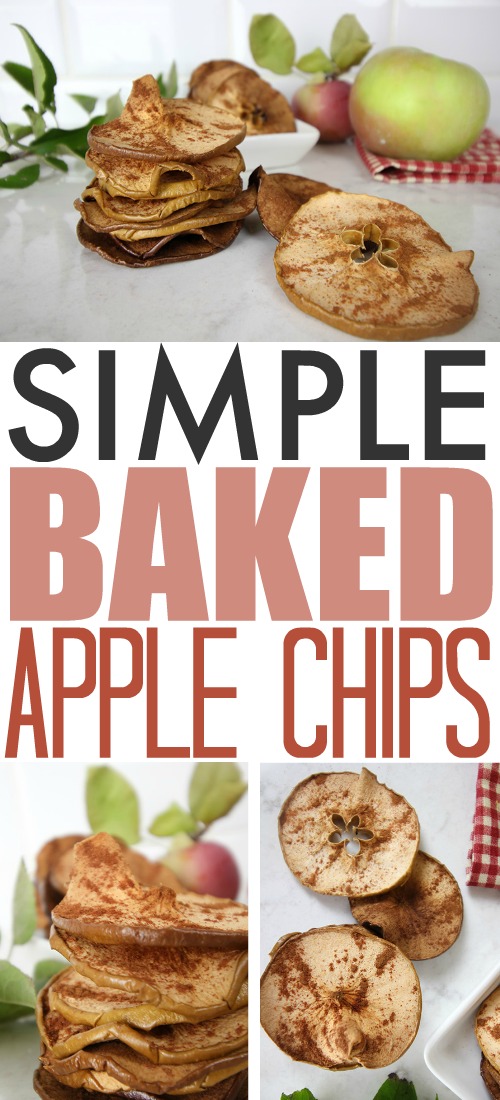 These simple baked apple chips are a great healthy snack to make this fall with all of the extra apples that you have leftover from apple picking. No fancy equipment required!