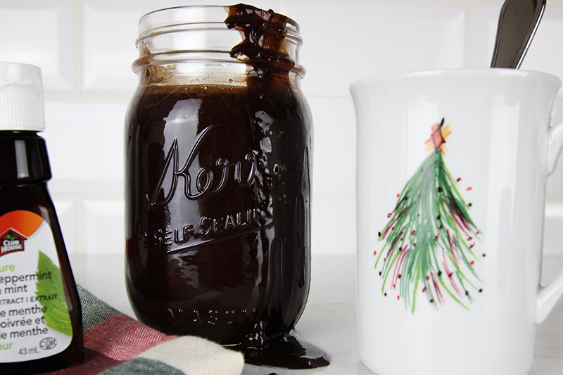 Slow cooker chocolate peppermint syrup!