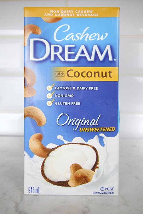 Dairy free cashew and coconut milk