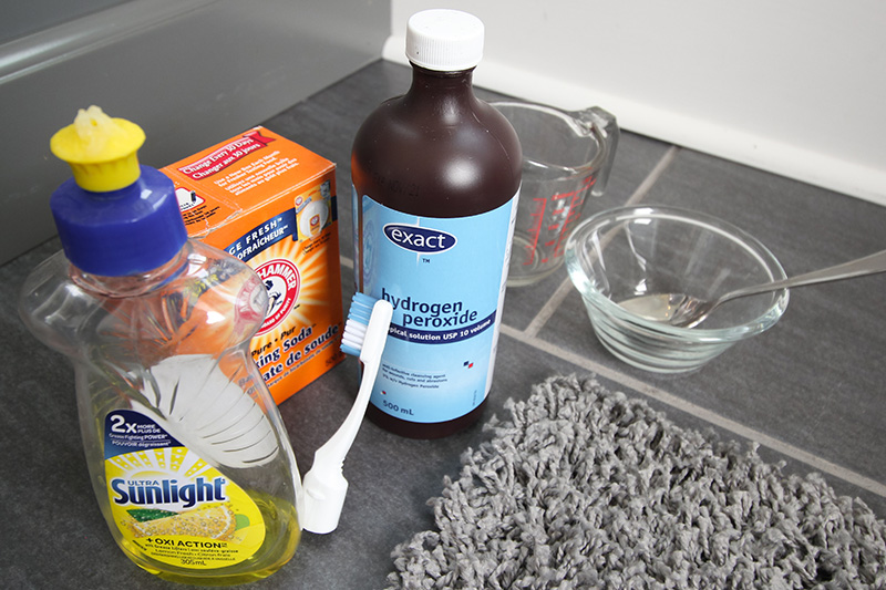 Ingredients for making homemade grout cleaner.