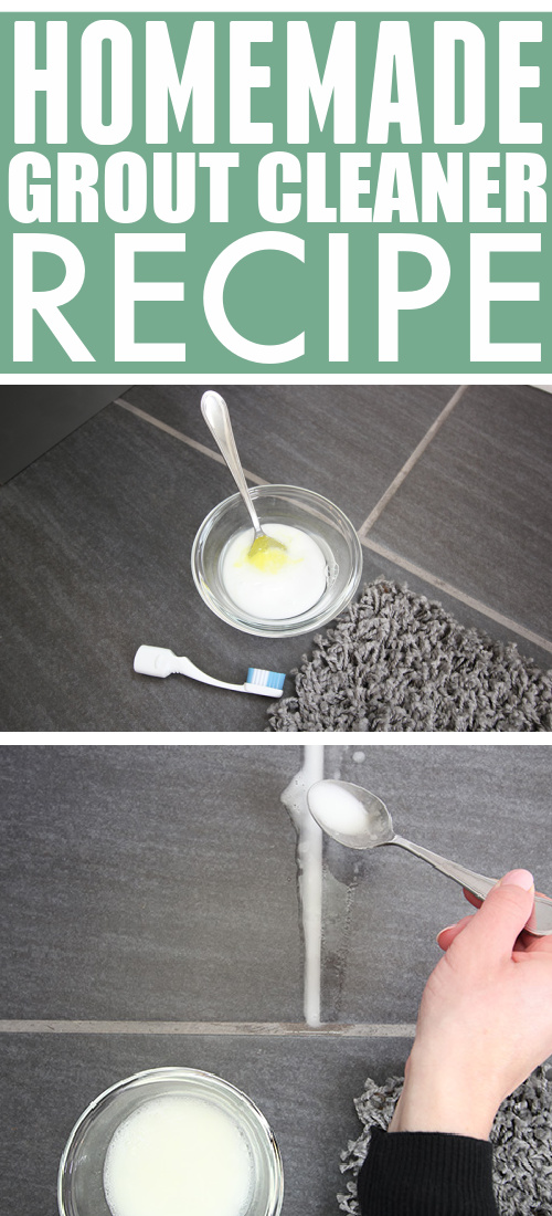 This is the best homemade grout cleaner recipe I've tried. It's great for just freshening up grout in a bathroom or on a backsplash, but it also works really well for deep cleaning dirty mudroom floor grout as well!